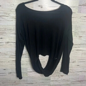 Zyia active black long sleeve athletic top open back size  small